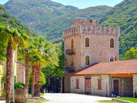 Photo of Medieval tower with a clock ,Trikala Fortress, Central Greece.