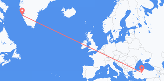 Voli dalla Groenlandia in Turchia