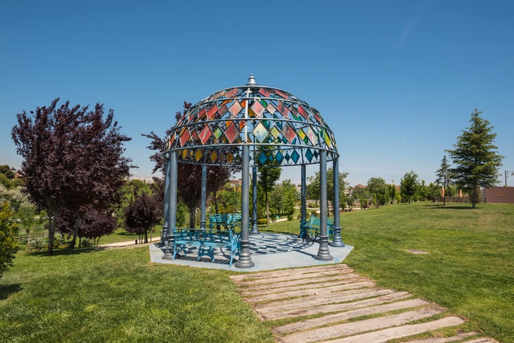 Europa park in Torrejon de Ardoz, Madrid, Spain. Its an urban park where are represented with scaled monuments the most famous european landmarks.