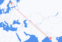 Vluchten van Rangoon naar Jyvaskyla