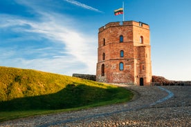 Photo of aerial view of Bauska Castle that is a complex consisting of the ruins of an earlier castle and a later palace on the outskirts of the Latvian city of Bauska, Latvia.