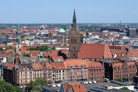 Photo of panorama of New City Hall in Hannover in a beautiful summer day, Germany.