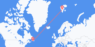 Flyrejser fra St. Pierre & Miquelon til Svalbard & Jan Mayen