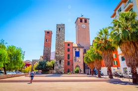 Photo of beautiful street and traditional buildings of Savona, Liguria, Italy.