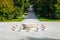 Photo of The Table Of Silence a sculpture by Constantin Brancusi In Targu Jiu, Romania .