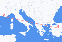 프랑스 마르세유에서 출발해 터키 쿠타히아(Kütahya)로(으)로 가는 항공편