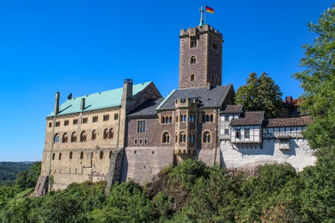 Eisenach, Thuringia, Germany-view of the famous Wartburg castle, a Unesco world heritage site, where the Martin Luther has translated the bibel