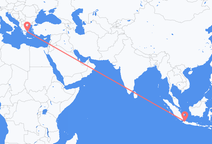 자카르타에서 출발해 아테네로 향하는 항공편