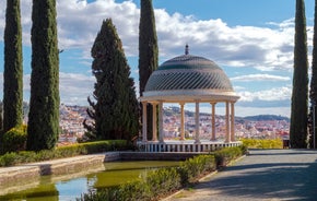 Photo of Lisbon City Skyline with Sao Jorge Castle and the Tagus River, Portugal.