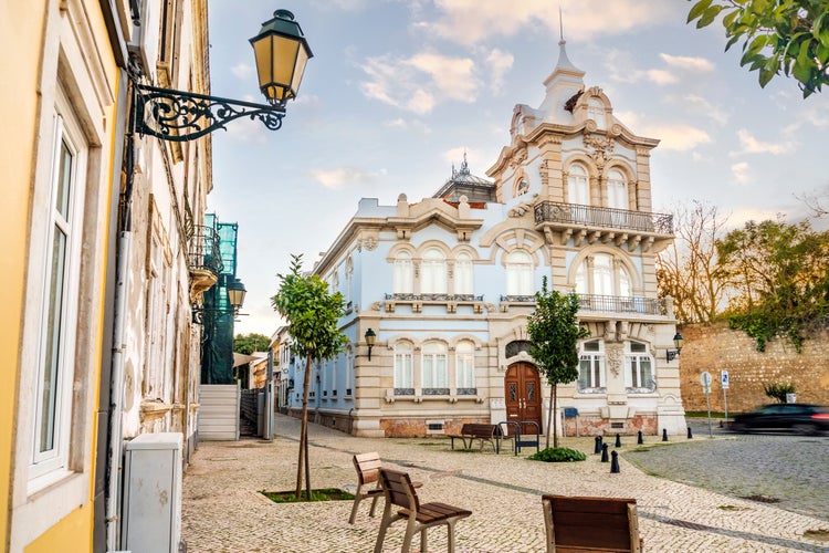 Photo of beautiful Belmarco Mansion in the city center of Faro, Algarve, Portugal.