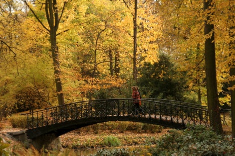 Photo of bridge in Szczytnicki Park in Wroclaw, Poland.