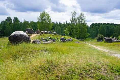 Photo of Geological park-museum of boulders in Minsk, Belarus.