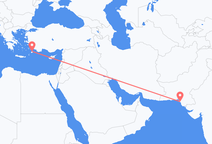 Vluchten van Karachi naar Rhodos