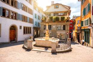 Photo of Tuebingen in the Stuttgart city ,Germany Colorful house in riverside and blue sky. 