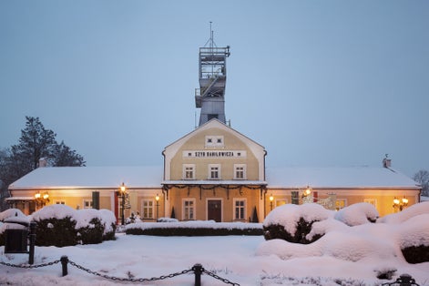 The mine is located in the town of Wieliczka, near Krakow. The mine was built in 13 th century. It is world's oldest salt mines still in operation. The salt mines is 300 km long and a 327 m. in depth.