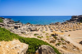 Photo of aerial view of waterfront view to the most popular village of Kallithea. It is located in the first peninsula of Halkidiki, Greece.