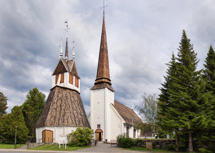 Photo of the historic church of Tornio in Finnish ,Lapland.