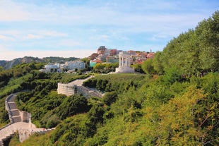 Aerial panoramic cityscape of Rome, Italy, Europe. Roma is the capital of Italy. Cityscape of Rome in summer. Rome roofs view with ancient architecture in Italy. 