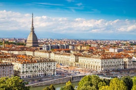 Photo of beautiful landscape of panoramic aerial view port of Genoa in a summer day, Italy.