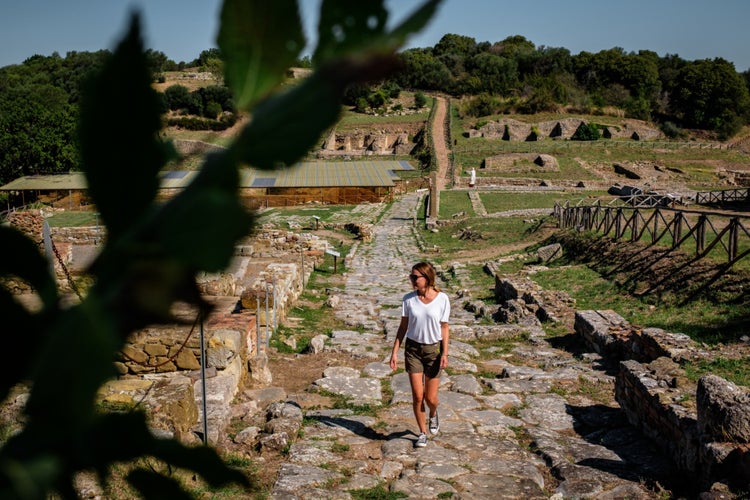 photo of a few kilometers from the center of Grosseto, the Roselle Archaeological Area preserves the remains of an ancient Etruscan city.