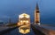 Church of Our Lady of the Angel on the beach in Caorle Italy, Santuario della Madonna dell'Angelo in the night.