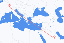 Flyrejser fra Riyadh, Saudi-Arabien til Bern, Schweiz