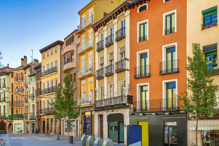 Photo of street in historical center in Huesca, Spain.