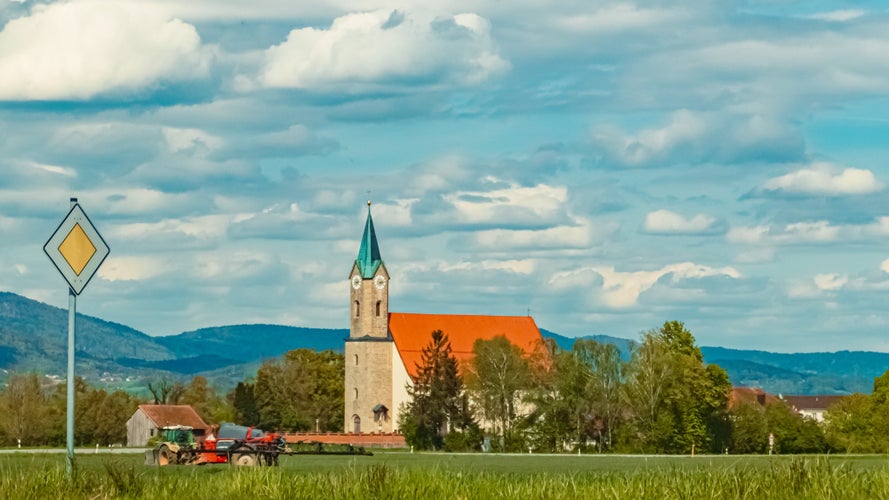 Photo of Church on a sunny spring day at Kurzenisarhofen, Deggendorf, Bavaria, Germany