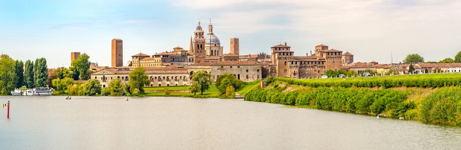 photo of view of Panoramic view at the City of Mantova (Mantua) with Lake (Lago di Mezzo) - Italy.