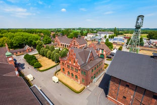 Photo of Dortmund city centre aerial panoramic view in Germany.