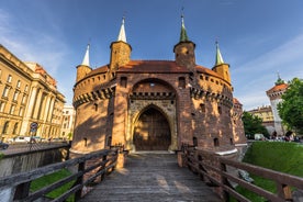 Photo of aerial scenic summer view of Chęciny Castle and the city (Kielce County, Świętokrzyskie Voivodeship) in Poland.