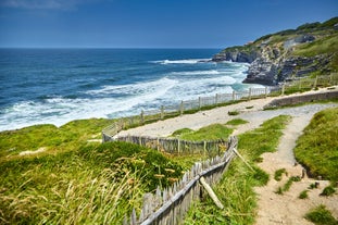 Photo of aerial view of the Bidart coast in Basque country France.