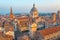 Aerial view of Basilica di Sant'Andrea in Mantua, Italy.