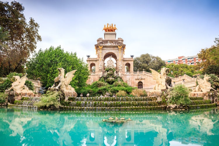 Cascada monumental in Parc de la Ciutadella, Barcelona, Spain.