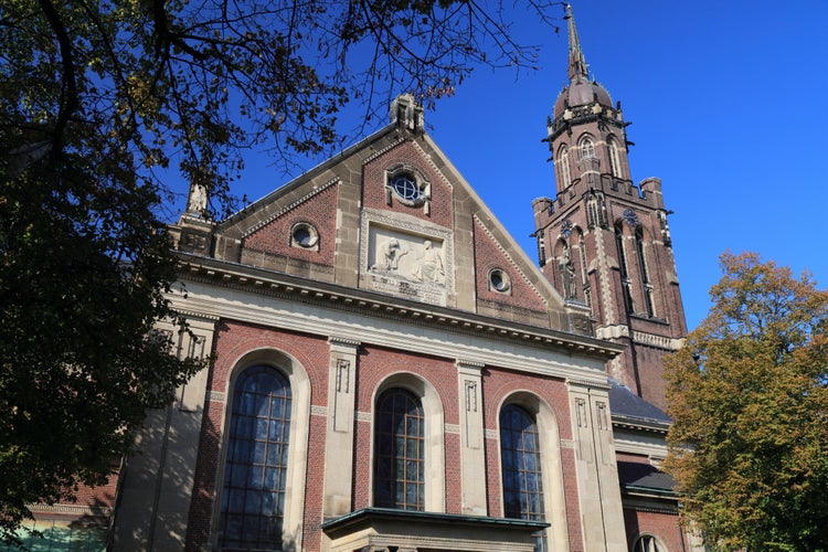 Photo of Saint Denis Catholic church, Krefeld city in Germany. 