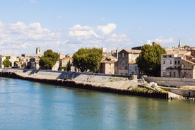 Photo of aerial view of Saintes-Maries-de-la-Mer, the capital of the Camargue in the south of France.