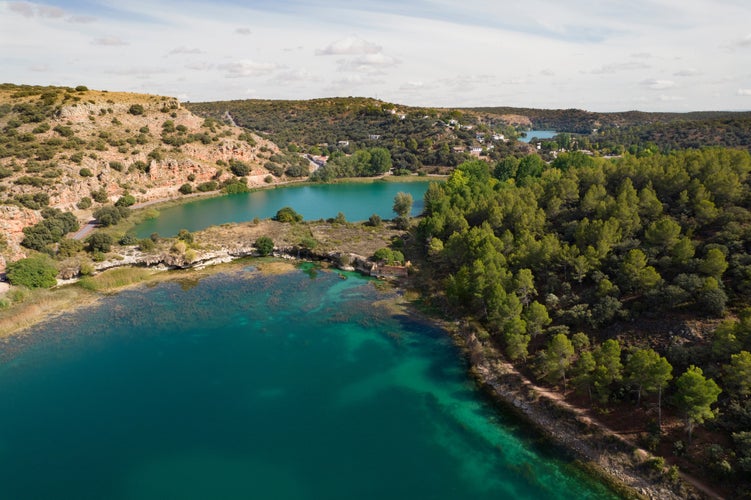 Photo of Lagoons of Ruidera between the provinces of Abacete and Ciudad Real in Spain.