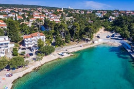 Photo of aerial view of Crikvenica town on Adriatic sea waterfront , Kvarner bay region of Croatia.