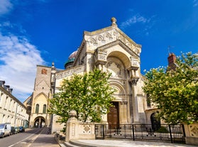 Photo of Tours aerial panoramic view. Tours is a city in the Loire valley of France.