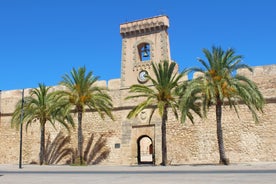 Photo of beautiful view of Santa Pola port and skyline in Alicante of Spain.