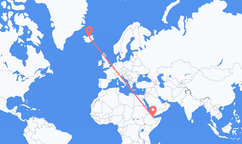 Flights from Balbala to Akureyri
