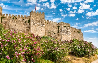 road landscape in the city. Turkey travel in summer. Highway view in beautiful city. Car driving on the road in city. Travel view in asian cities. Highway landscape in summer. Bursa, Turkey.