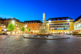 Photo of aerial view of Turin city center with landmark of Mole Antonelliana, Turin ,Italy ,Europe.