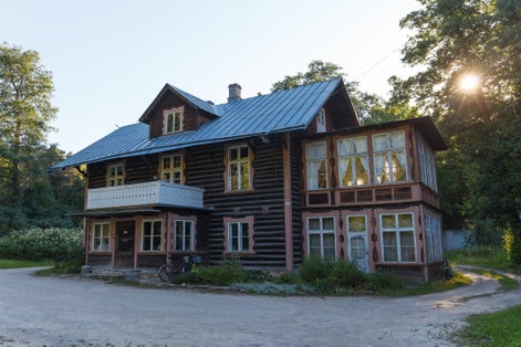 Photo of Estonian open air museum with cultural and architectural heritage, Taliin, Estonia.