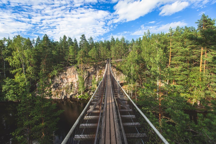 Photo of aerial summer view of Repovesi National Park, Kouvola and Mäntyharju, region of Kymenlaakso ,southern Finland.