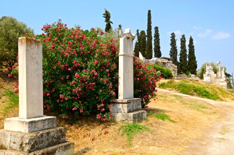 photo of the ancient cemetery in Kerameikos in Athens, Greece,Athens Greece.