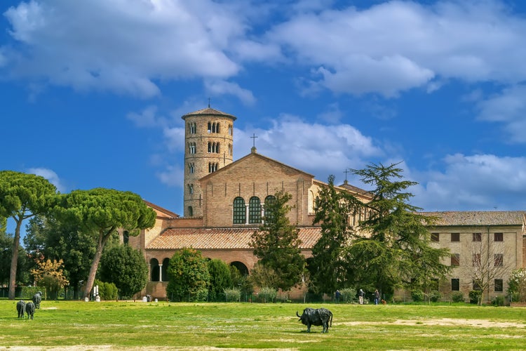 photo of view of Basilica of Sant' Apollinare in Classe is an important monument of Byzantine art near Ravenna, Italy.