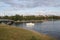 photo of Badhusparken and Östersund seen from a small island between Frösön and the mainland in Sweden.