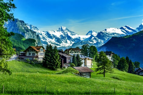 Photo of Swiss Alps with Jungfraujoch, Switzerland.