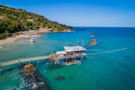 Photo of aerial view of Vasto Marina and Adriatic sea, Italy.